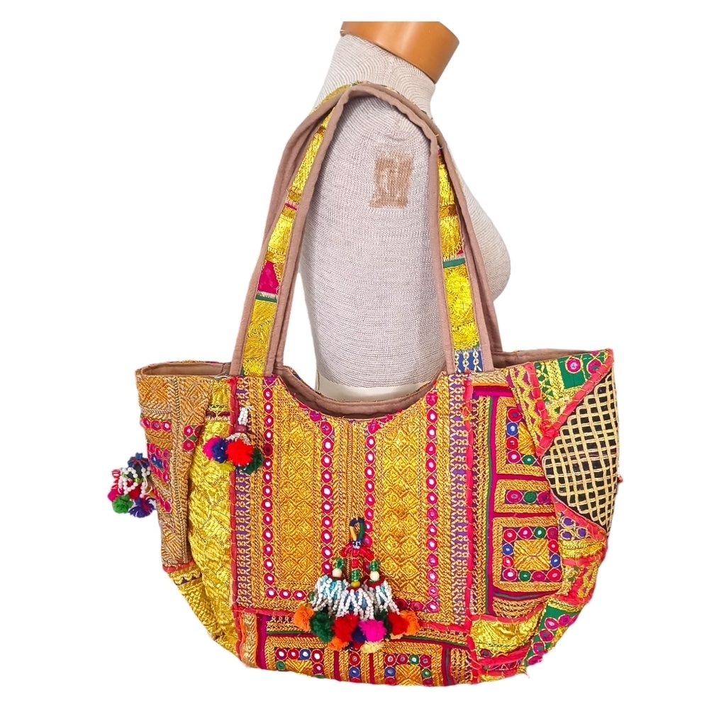 Womens Banjara Handbag Boho Embroidered Colorful Handmade Gypsy Large Travel